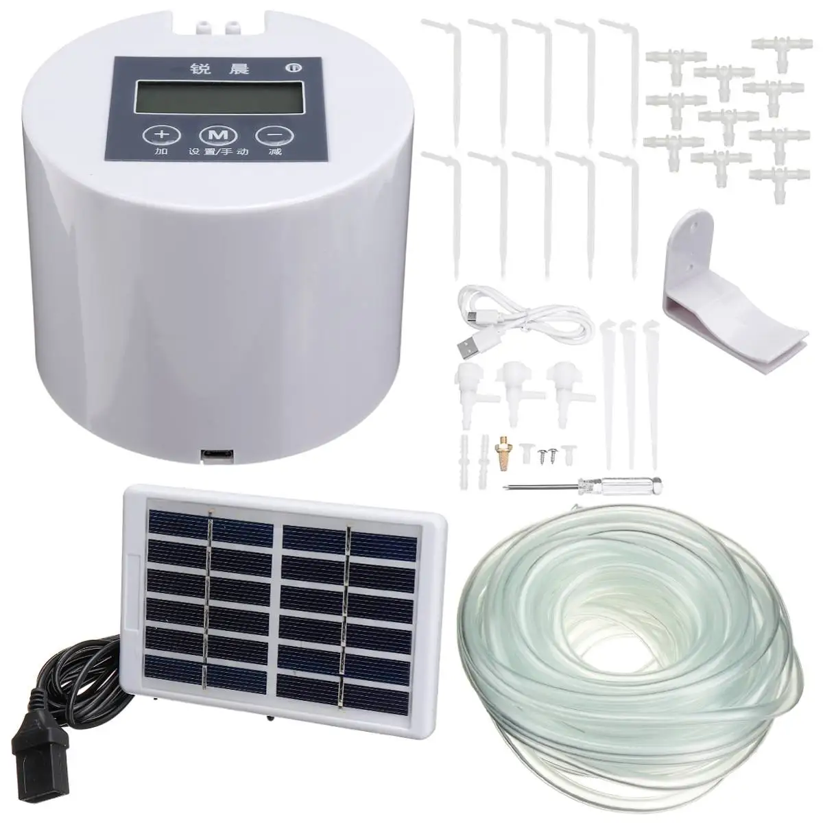 

Efficient 240 Second LCD Display DIY Solar Drip Irrigation System Home Automatic Watering Garden Hose Micro Drip Watering Kits