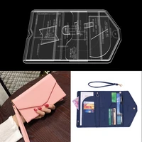 1set diy acrylic template new fashion convenience card package coin purse leather craft pattern diy stencil sewing pattern