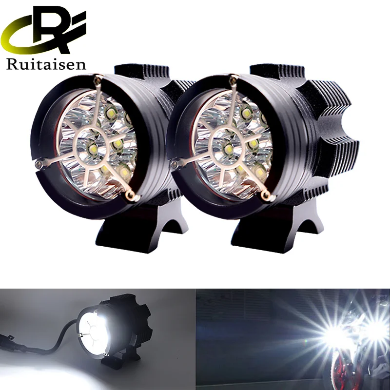 

Motorcycle Led Headlight 6LED 14000lm 6000K Waterproof Driving Spot Fog Lights External MOTO Accessories bulb 12V For Handa