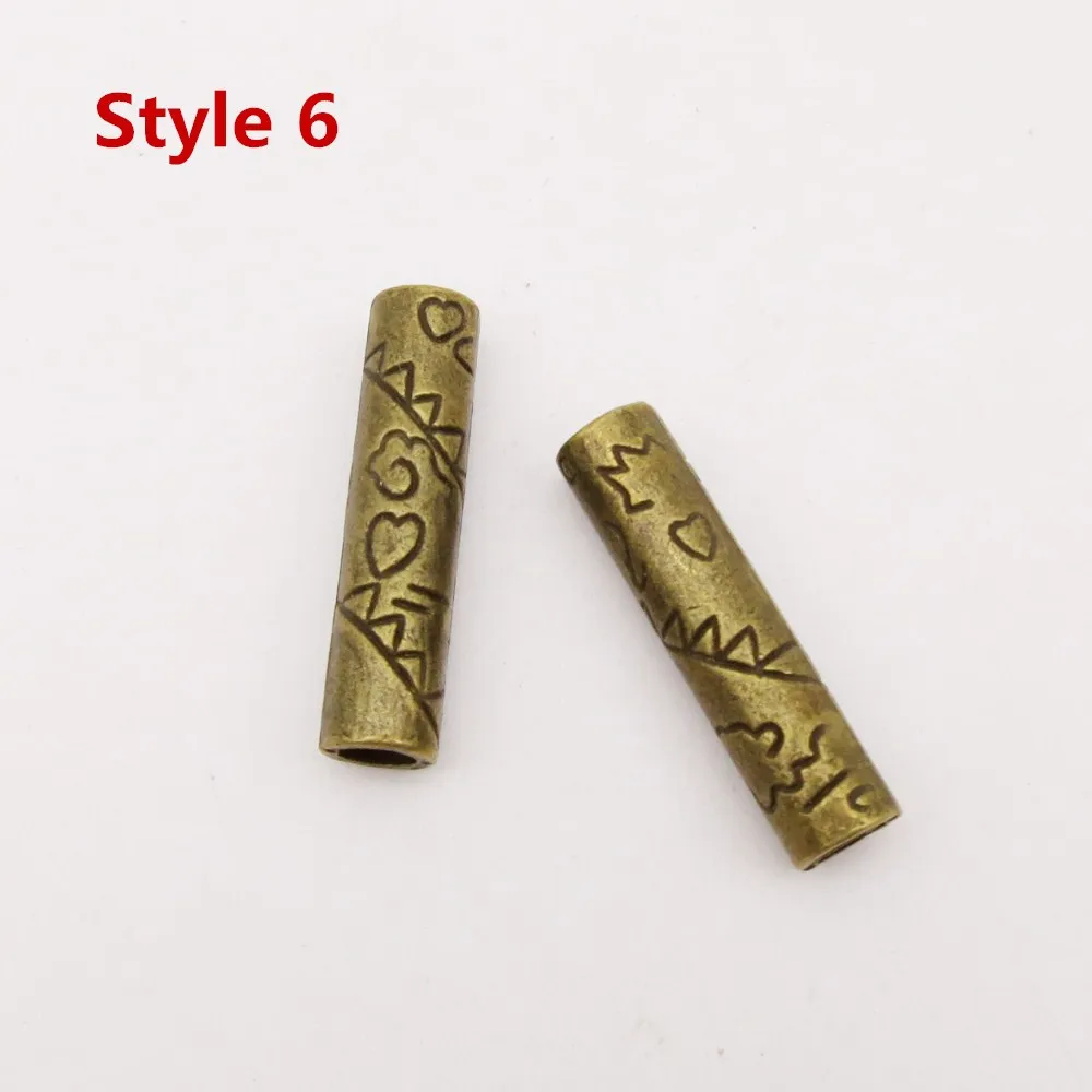 2pcs Style 6 2 шт./упак. из тибетского серебра разных 8 видов стилей, подвязанные лентой, с объемной волной, дредлоки, для увеличения объема, бусины кольца трубки около 4,2-5,2 мм Внутреннее отверстие аксессуары - Цвет: 2pcs Style 6