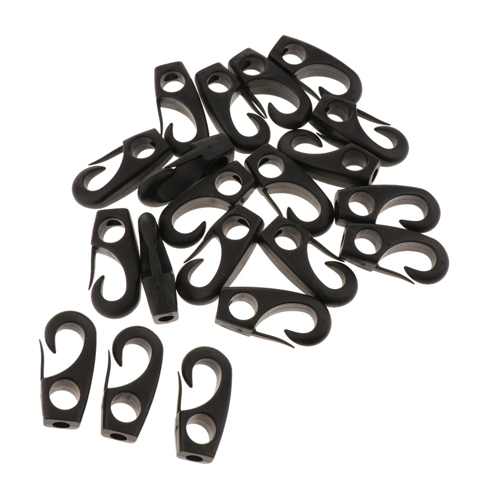 

20pcs Bungee Shock Cord Ends Hooks Clips for Kayak Canoe Marine Boat Camping Cargo Net