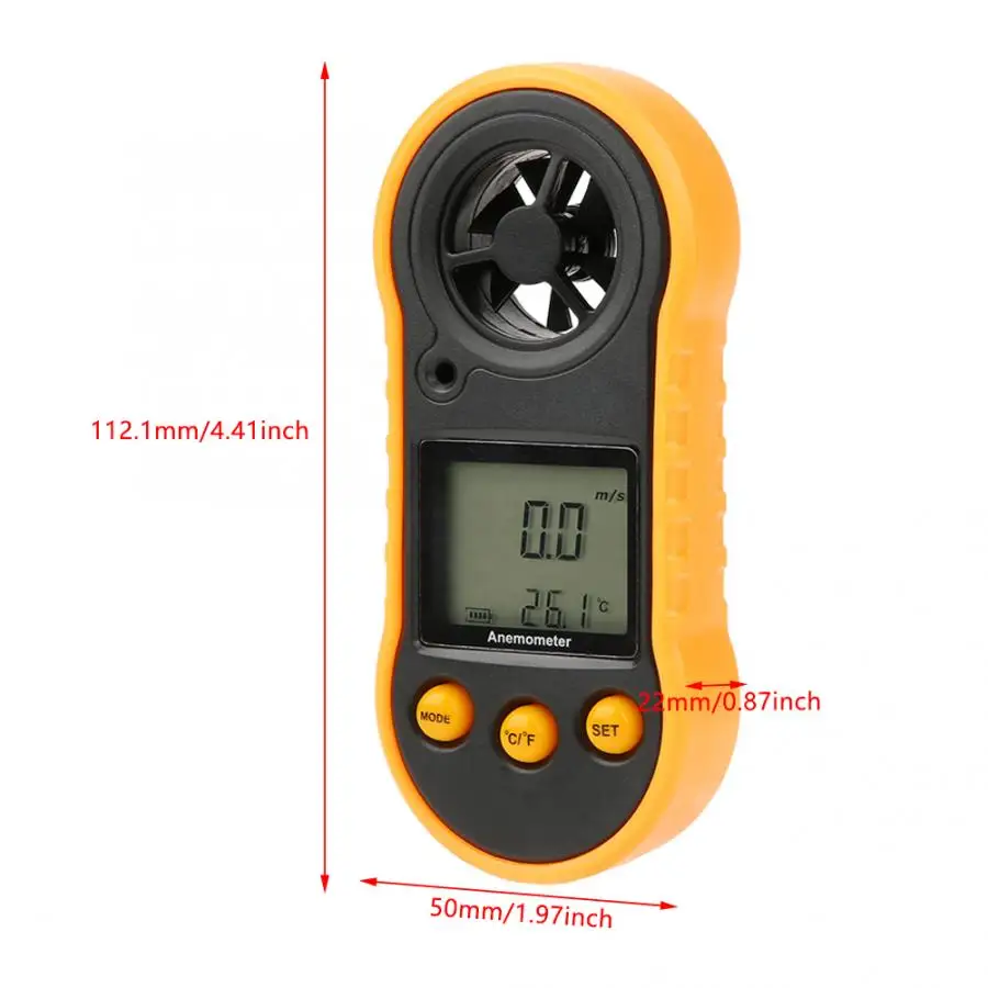 Цифровой ручной анемометр GM818 измеритель скорости ветра с ЖК дисплеем|Приборы