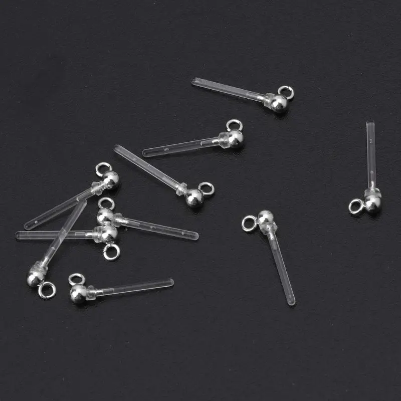 

10Pcs Allergy-Free Resin Clear Earring Converter Jewelry Making for Pierced Ears