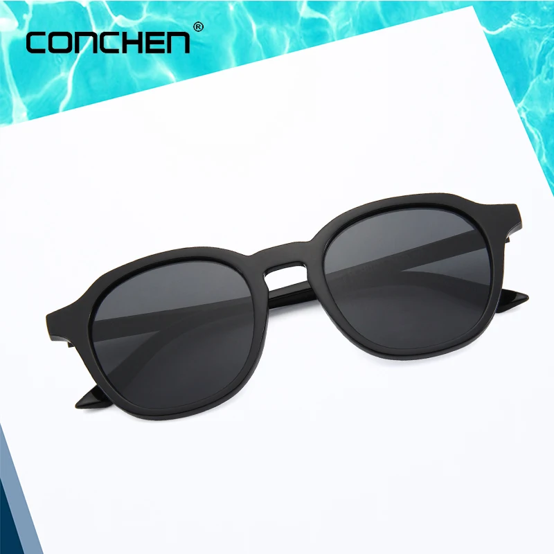 Мужские солнцезащитные очки в круглой оправе CONCHEN с квадратной оправой для