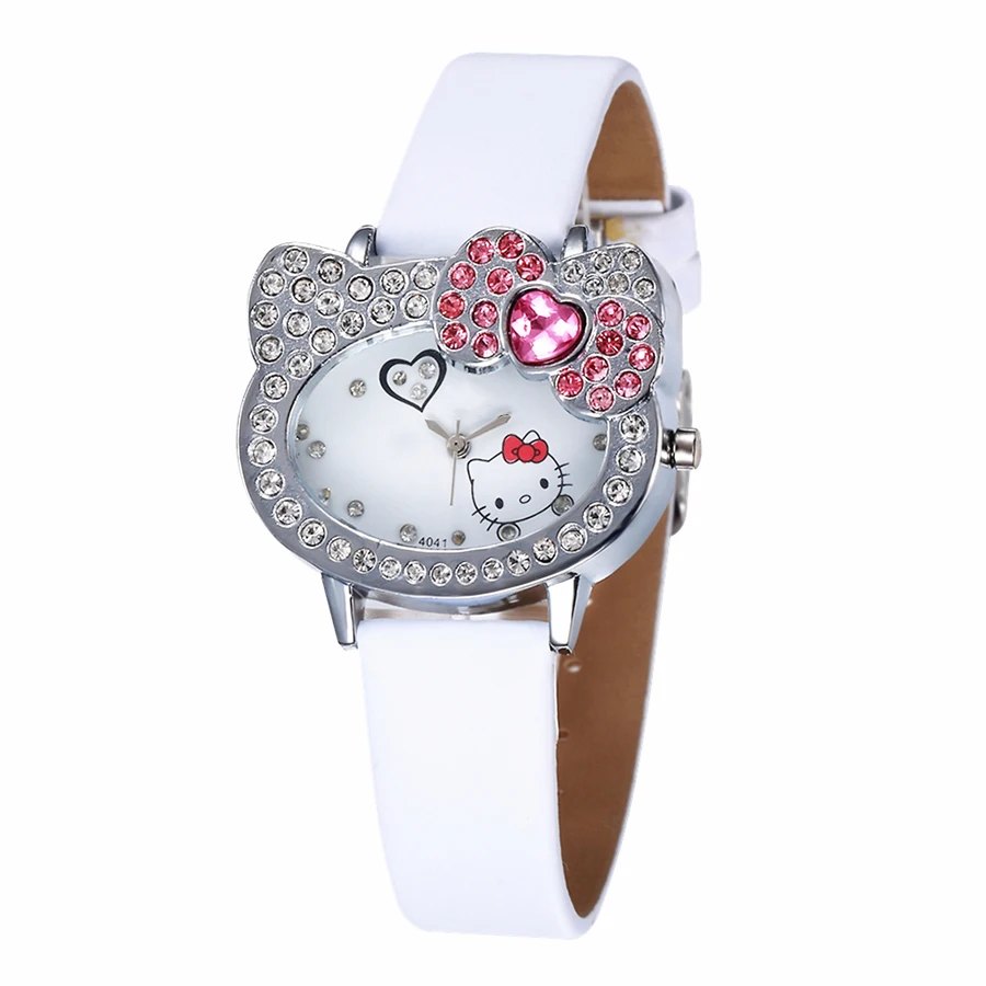 Детские часы reloj Kitty с мультяшным рисунком детские для девочек милые стразы
