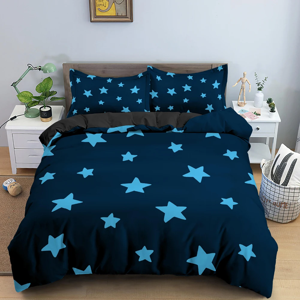 

3D Moon And Star Bedding Set Digital Print Duvet Cover with Pillowcase Twin Full Kids Comforter Cover Queen King Size Gifts