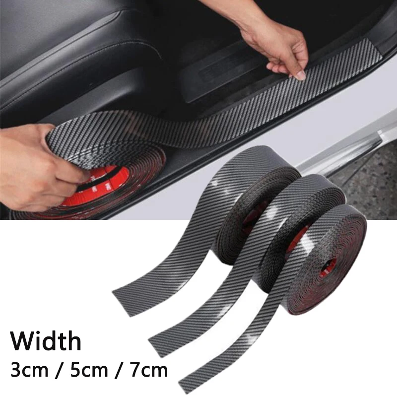 

Universal Car Stickers 5D Carbon Fiber Rubber Styling Door Sill Protector Goods For KIA BMW Audi Mazda Ford Hyundai Accessories