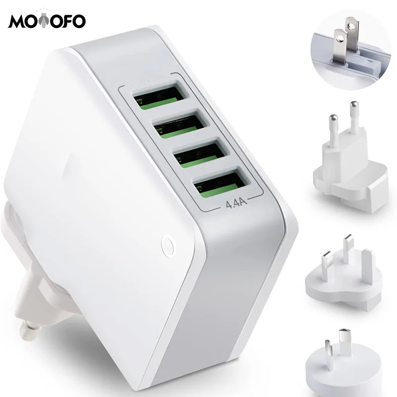 Несколько USB Зарядное устройство 4 Порты международной usb-разъем 5V / 4.4A