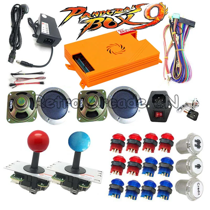 

Arcade DIY kit with Pandora box 9 family version 1500 in 1 motherboard LED button copy sanwa joystick HDMI VGA for PC TV PS