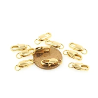 10pcs brass gold lobster clasp hooks for end connector charms for necklace bracelet jewelry findings