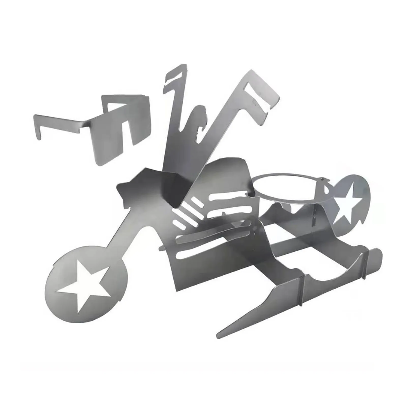 

Portable Chicken Roaster Rack BBQ Stainless Steel Motorbike Stand Durable Chicken Roasting Rack For Outdoor BBQ Universal Holder