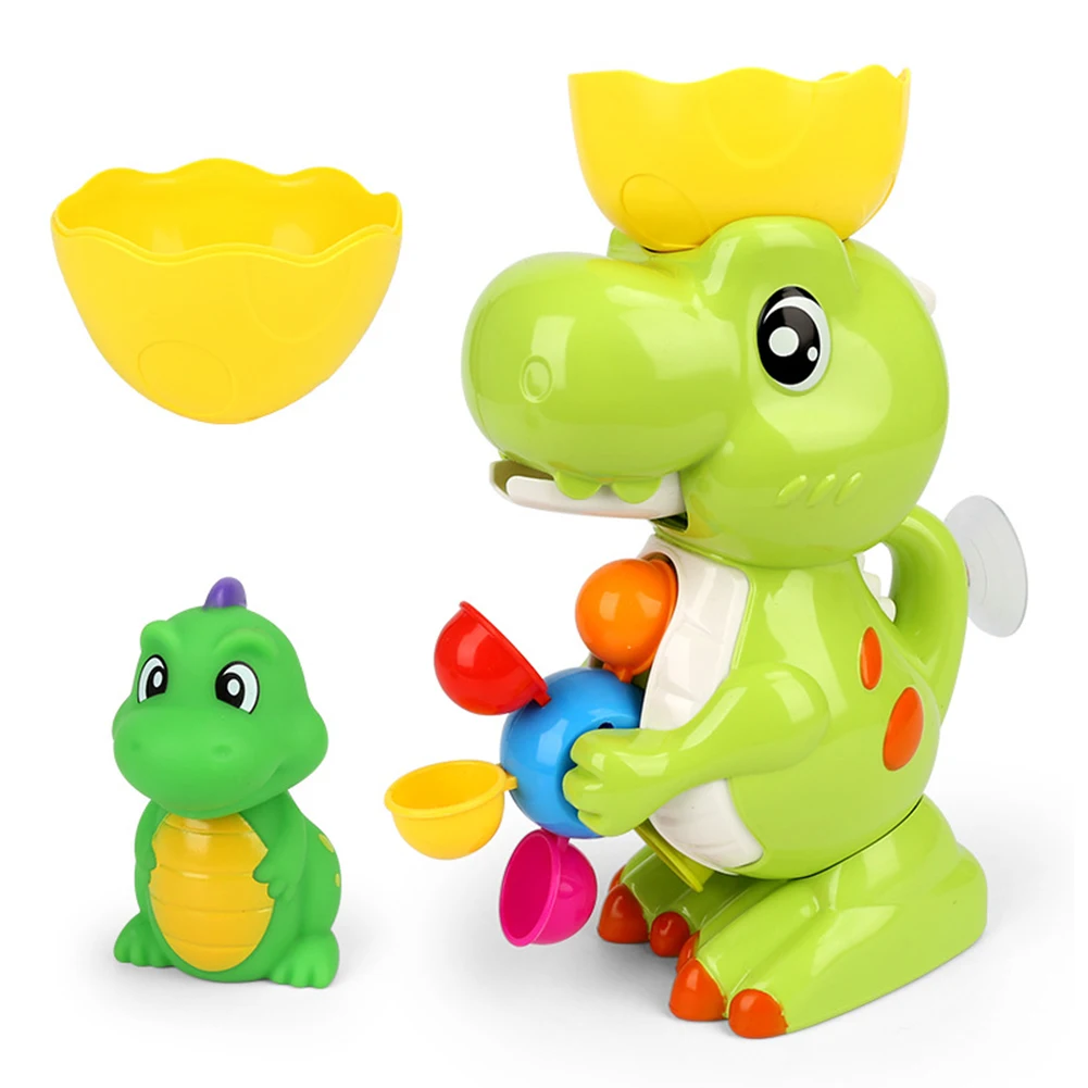 

Cartoon Dinosaur Water Wheel Squeaky Sprinkler Scoop Interactive Baby Bath Toy