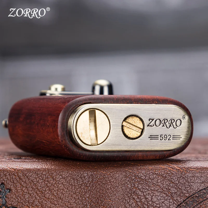 Lighter Creative Old Sandalwood Retro Nine-door Personality Rocker Kerosene Men Send Boys | Cigarette Accessories