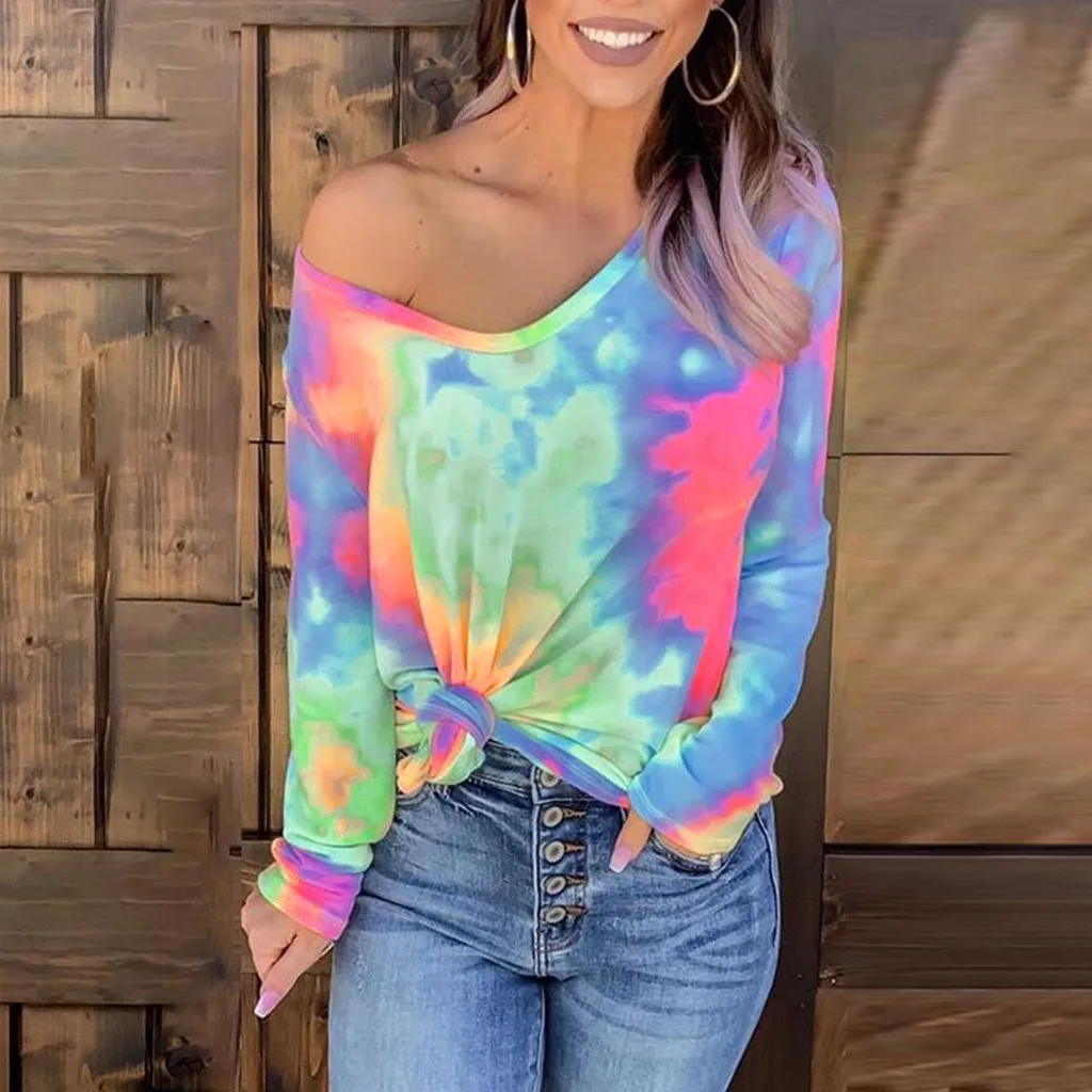 Повседневная Блузка с длинными рукавами и v-образным вырезом завязками Уличная