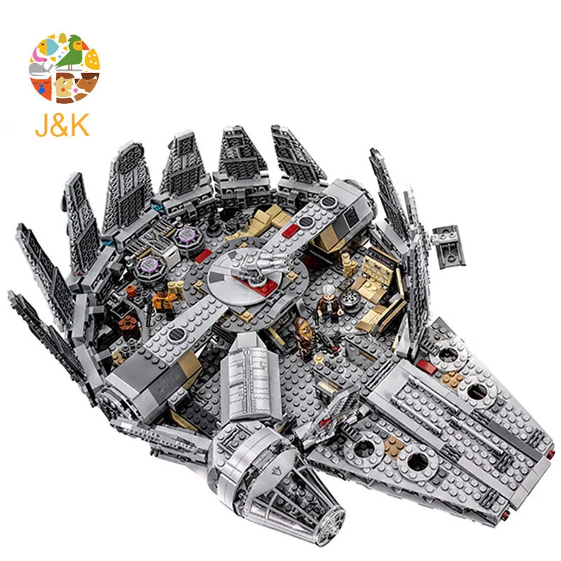 75105 1355 шт Звездные серии The Force Awakens Сокол Миллениум строительные блоки кирпичные
