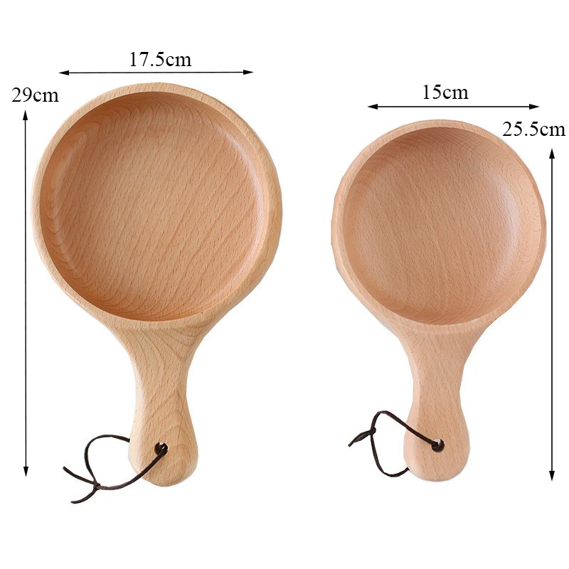 

Japanese Style Wooden Rice Bowl Noodle Bowl with Long Handle Soup Salad Fruit Bowl Home Kitchen Tableware Accessories