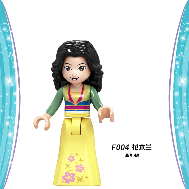F004 Сказочная принцесса город серия Золушка белый снег Кукла Эльза Playmobil Строительные блоки Друзья игрушки кирпичи для детей девочек - Цвет: F004