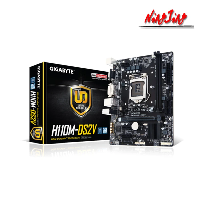 Gigabyte GA H110M DS2V (rev. 1 0) Intel H110 DDR4 USB2.0 Micro-ATX Новый 32G двухканальный Поддержка 6 7gen 1151 CPU