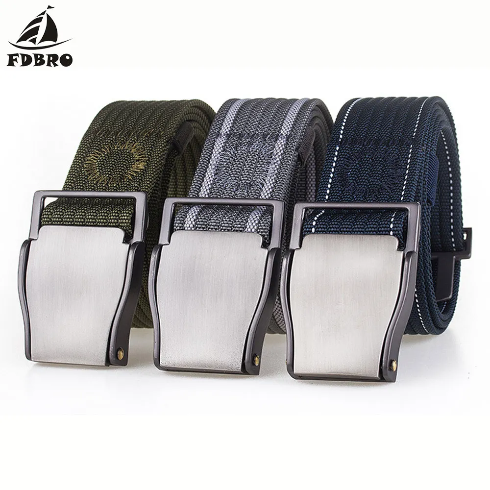 Мужской и женский ремень с пряжкой FDBRO однотонный Повседневный из плотного