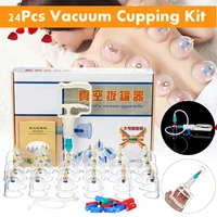 32 cans cups chinese vacuum cupping kit pull out vacuum apparatus therapy relax massager curve suction pumps