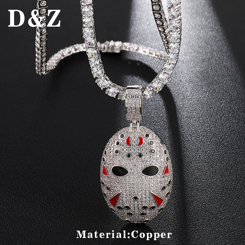 D & Z новый дизайн сверкающие маски из кубического циркония Jason Ожерелья Подвески с