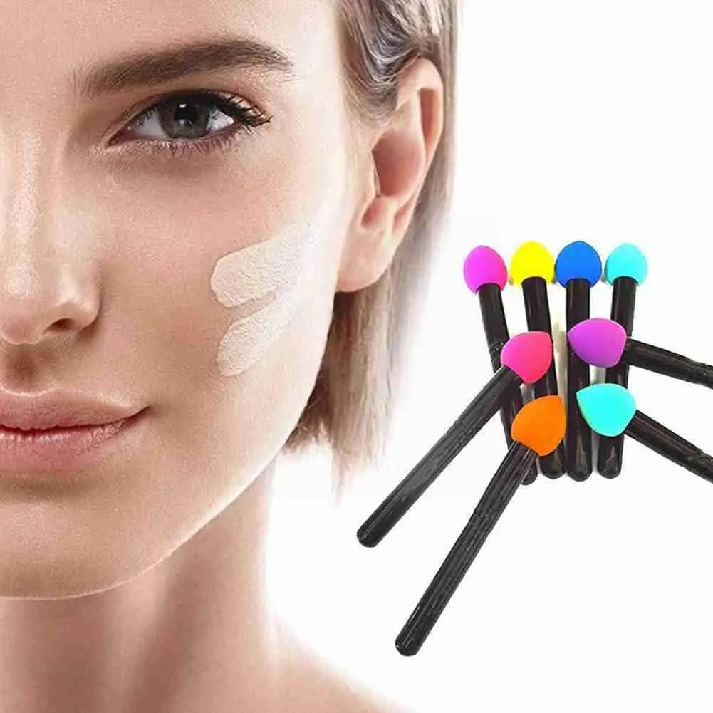 

Random Color SBR Powder Puff Water Droplets Obliquely Beauty Makeup Pen Tip Makeup Multi-color Mushroom Pen Beauty Cut C8R7