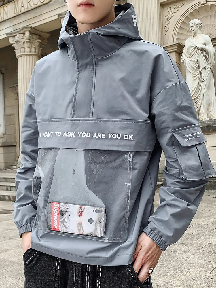 

Куртка-бомбер Мужская ветрозащитная, в стиле хип-хоп, EE9JK