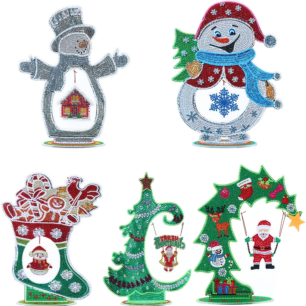 

JIEME Crystal Christmas Craft Ornaments DIY Diamond Painting Christmas Decoration Tabletop Ornaments Handmade Gifts