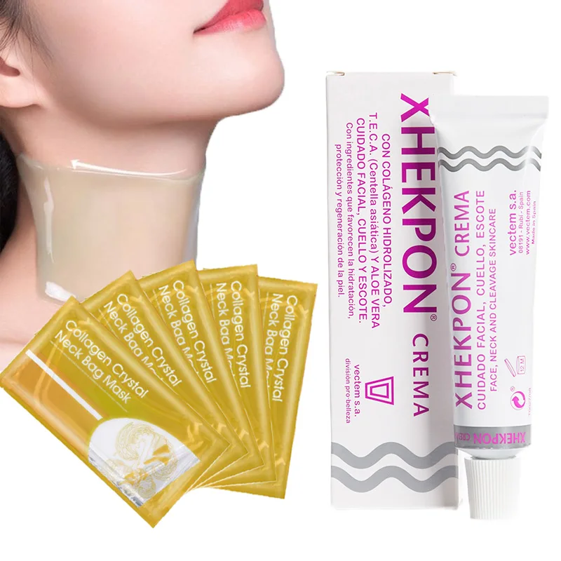 Золотая коллагеновая маска для шеи и крем Xhekpon Crema сывороточная протеиновая