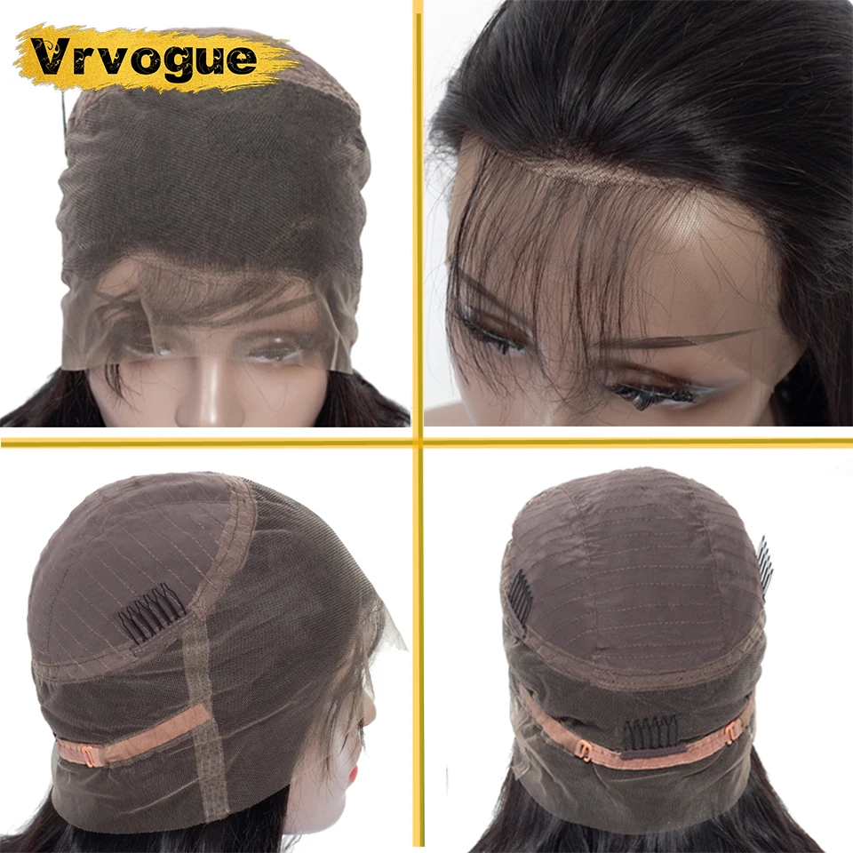 Vrvogue 360 парик из натуральных волос на кружеве al прямой предварительно сорванный с