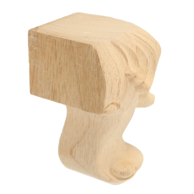 4PCS Wooden Furniture Legs Solid Wood Carved Sofa/Chair/Table/Wardrobe/Loveseat Feet for Home Decor 5X10cm |