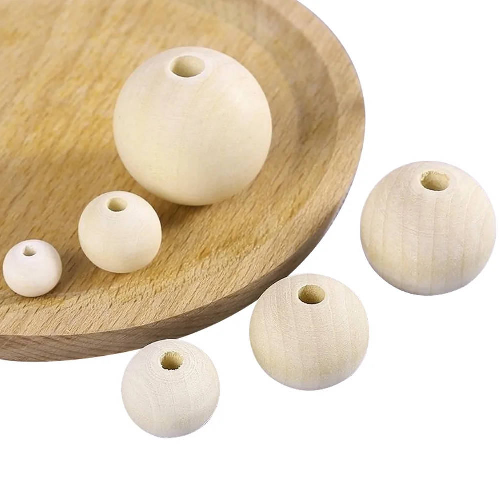 

240/790/820/1520Pcs Natural Wood Bead Unpainted Unfinished Round Craft Spacer Bead Natural Untreated Plain Round Wooden