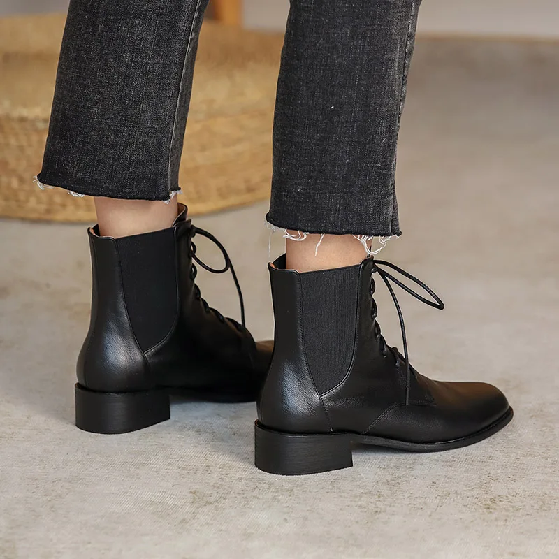 Женские ботинки Mordoan из натуральной коровьей кожи в британском стиле ретро на