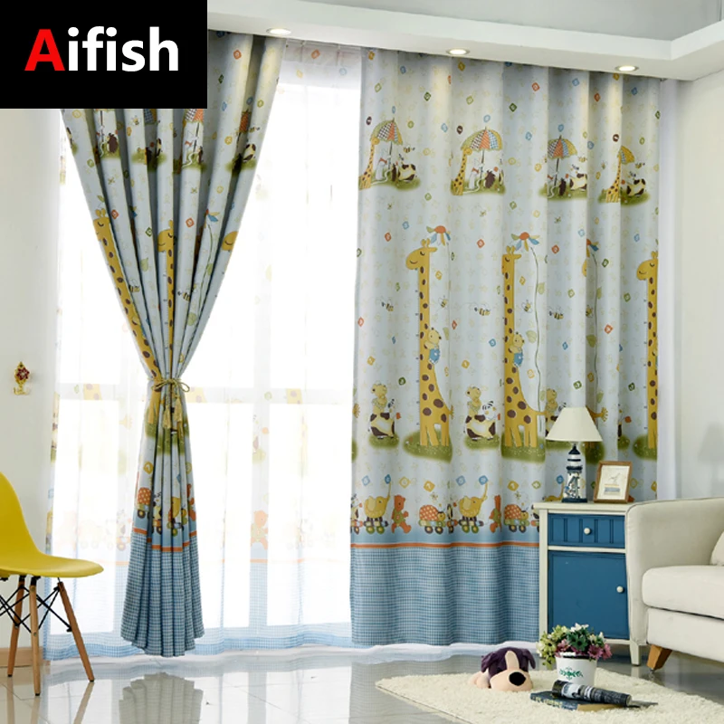 Затемняющие шторы Северной Европы занавески с изображением жирафа для спальни