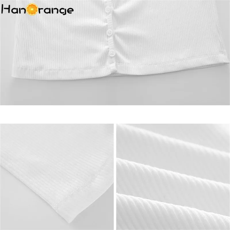 

2021 Summer White Short Sleeve T-shirt Female Slim Short Cardigan Tops Female Solid V-Neck Button Pockets