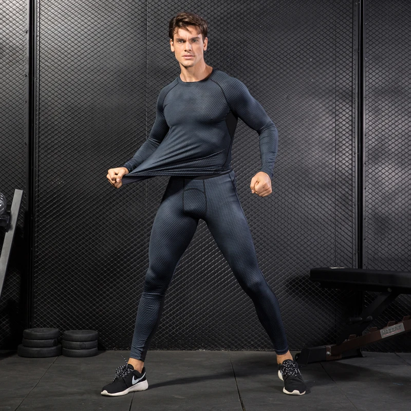 Новинка мужской спортивный комплект для бега спортивная одежда со змеиным