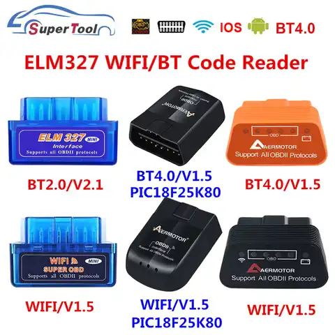 OBD2 ELM327 4,0 OBD ELM327 Bluetooth V1.5 V2.1 ELM 327 WIFI/Wi-Fi V1.5 OBDII автомобильный диагностический сканер инструмент для Android/IOS/Windows