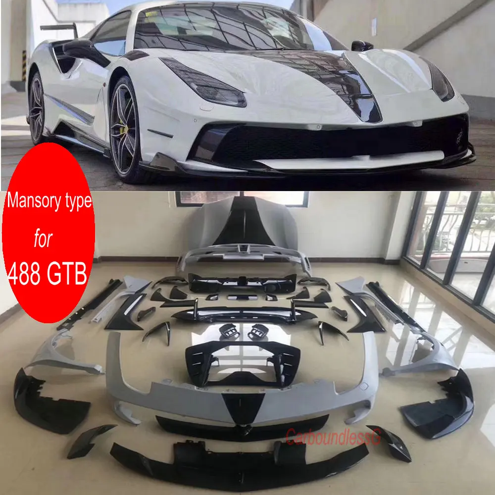 Боди из полипропилена и углеродного волокна для F errari 488 GTB бампер капот боковая