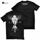 Новинка, футболка Gism с изображением черепа, крыла, новый Рикс G.I.S.M, футболка, хлопковая футболка