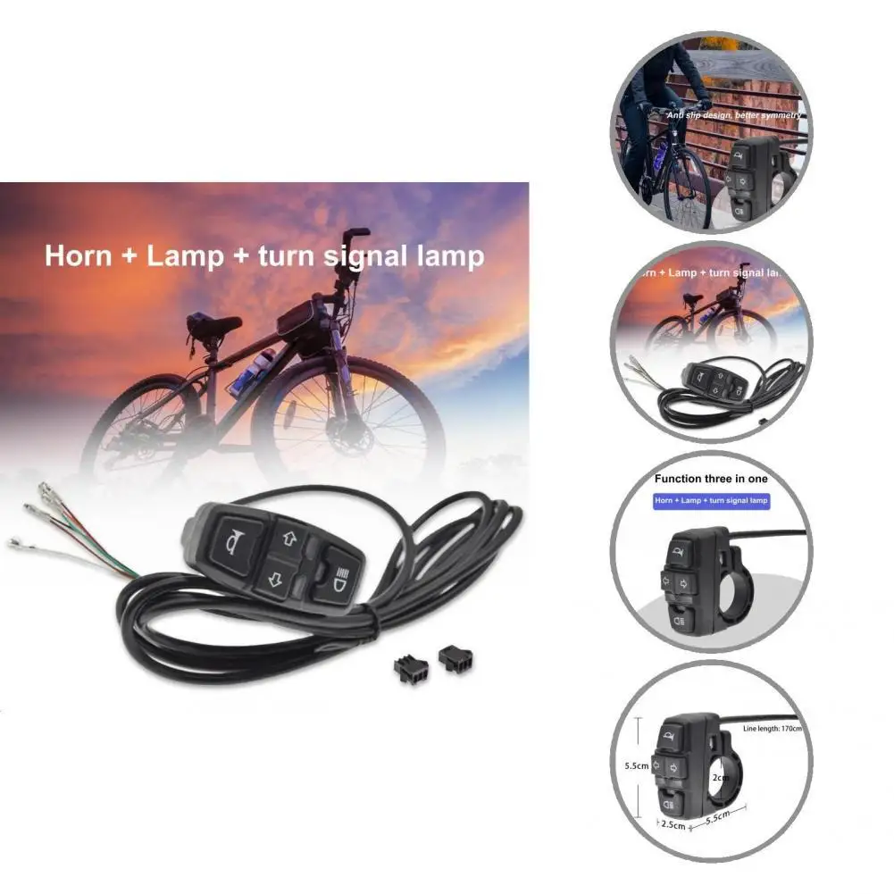 

Durable Great Turn Signal Headlight Horn Function Switch Convenient Motorcycle Switch Easy to Install for Cycling