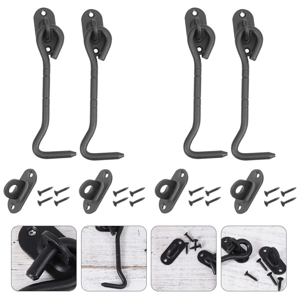 

4pcs Barn Door Heavy Duty Hook Stainless Steel Mounting Window Eye