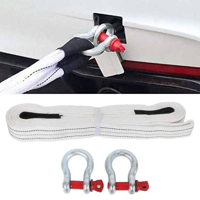 

19.7ft Tow Cable 12 Tons Heavy Duty Car Towing Strap with Steel U-Shaped Hooks for Emergency