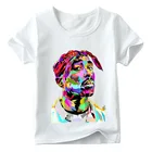 Новинка 2021, Детская футболка в стиле хип-хоп с принтом Swag, летний модный топ Tupac для маленьких мальчиков и девочек, футболки, детская повседневная одежда