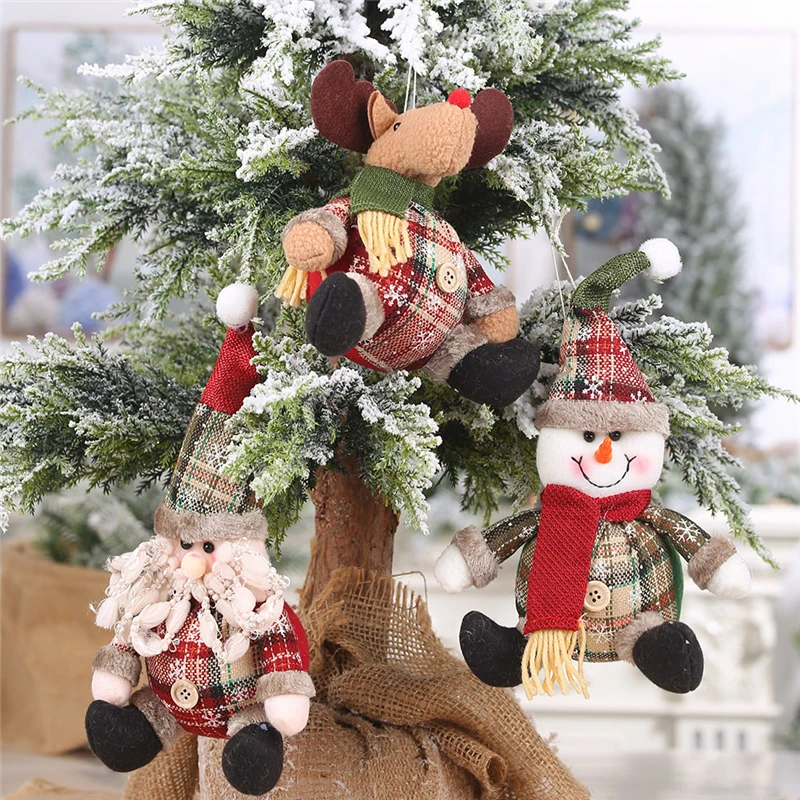 

Christmas Ornaments DIY Xmas Gift Santa Claus Snowman Tree Pendant Doll Hang Decorations for Home Noel Natal 2022 New Year