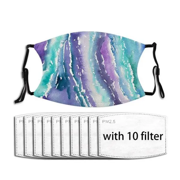 

Маска для лица AQUA JEWELS, регулируемая моющаяся хлопковая маска против пыли, моющаяся многоразовая маска с фильтром