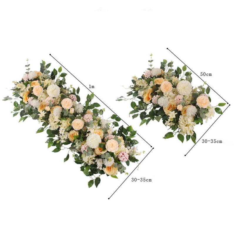 

50/100cm custom wedding flower wall arrangement supplies silk peony artificial flower row decor Romantic diyiron arch backdrop