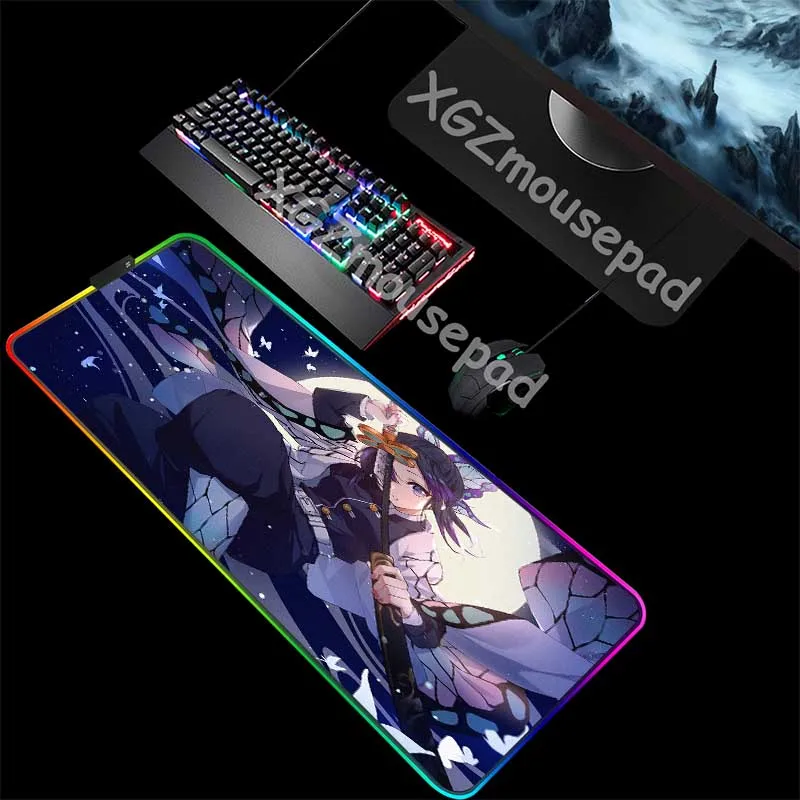 

XGZ mouse pad RGB animation Mouse Pad Black lock edge lovely girl butterfly moon pattern custom computer mouse pad