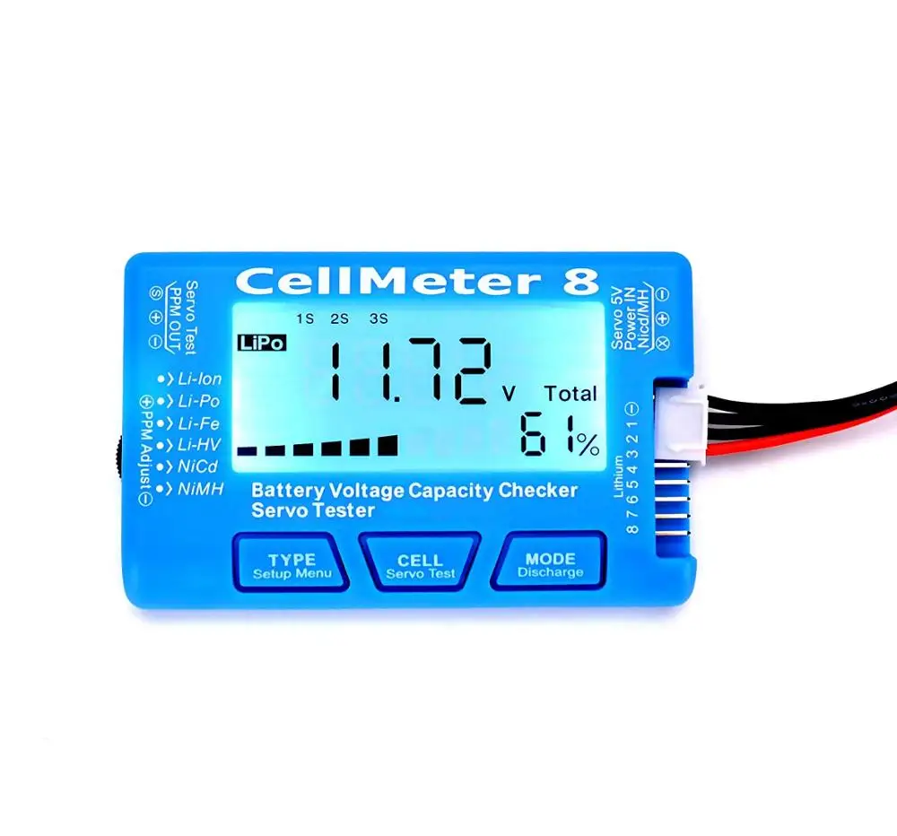Батарея Напряжение тестер проверки CellMeter цифровой ЖК-дисплей для LiPo LiFe
