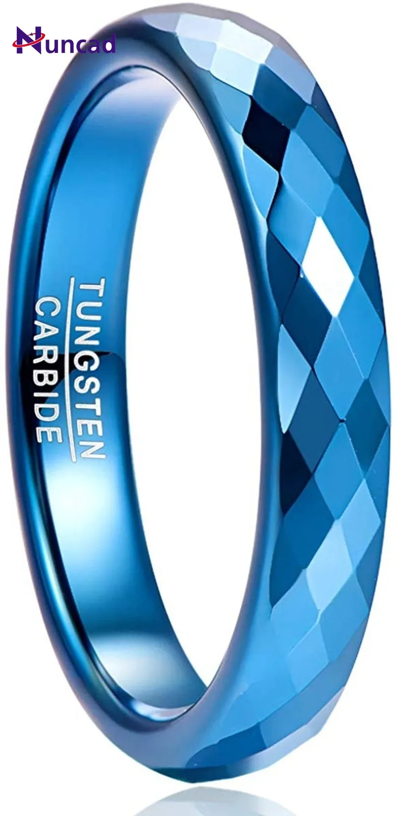 Новое кольцо NUNCAD 4 мм из карбида вольфрама черное/розовое золото/синее