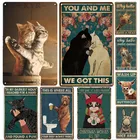 Металлическая табличка с жирафом, лошадью, крупным рогатого скота, ослом, совой, котом, жестяная железная табличка с рисунком для спальни, гостиной, ванной, лифта для туалета, декор для стен